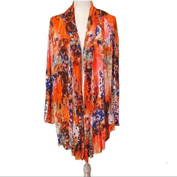 Life Style Tie Dye Kimono Size 1X - Picture 1 of 10